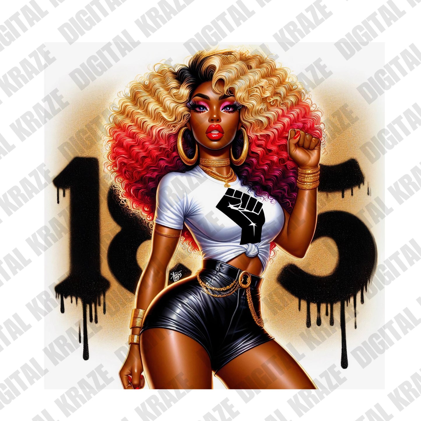 Juneteenth Baddie PNG - Freebie