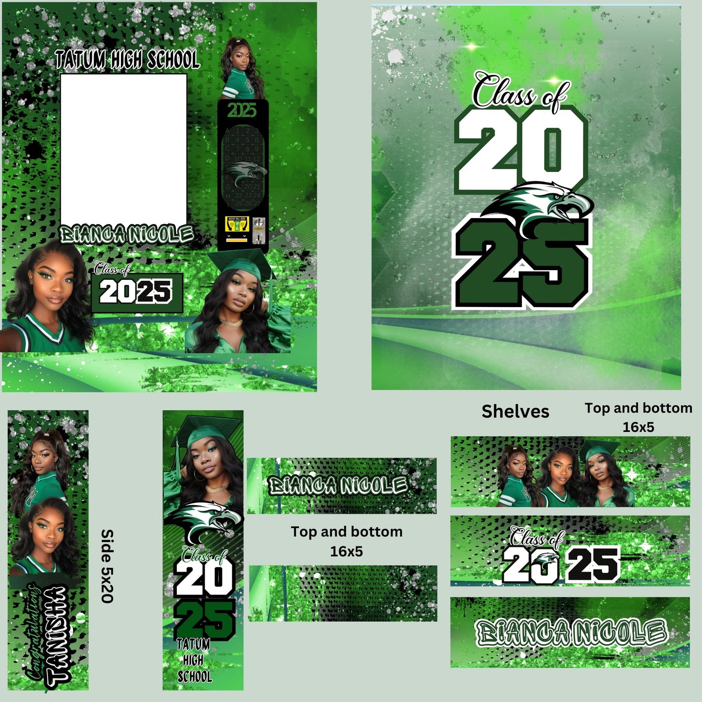 Editable Grad Vending Machine Template & Design - (Canva Green)