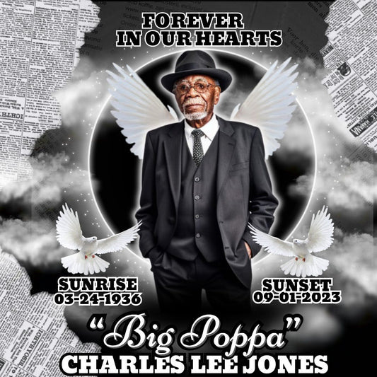 Single Black Memorial Editable Design (Canva)