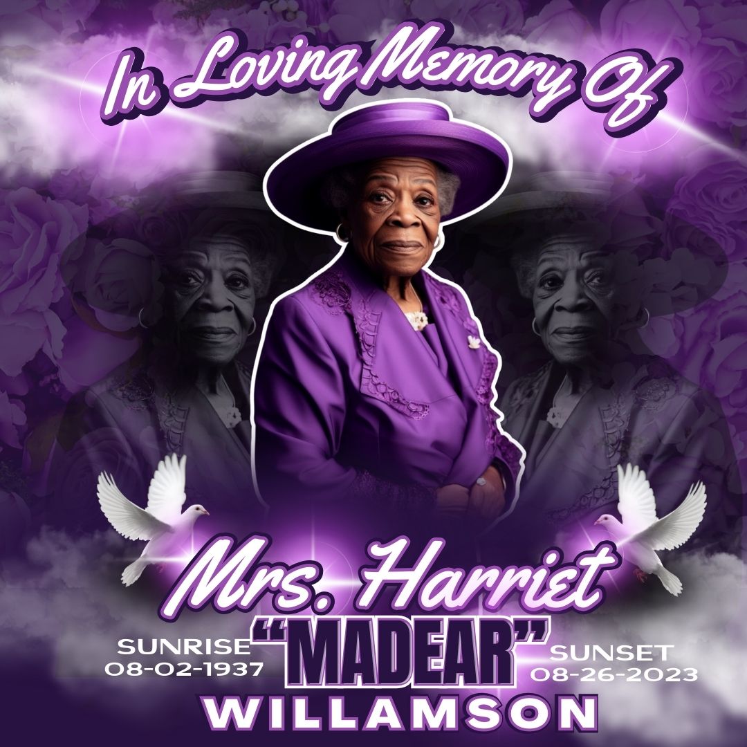 Single Purple Memorial Editable Design (Canva)