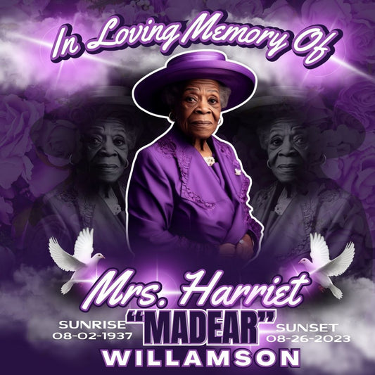 Single Purple Memorial Editable Design (Canva)